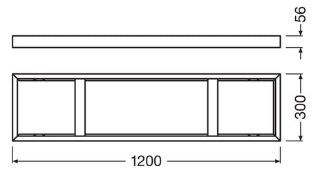 LEDVANCE Einbaurahmen sw Alu L1200mm PANEL 1200 SURFACE MOUNT KIT BK B300mm