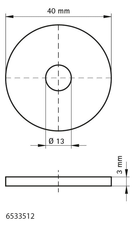 Walraven Unterlegscheibe Strut flach ev 40x3 / Loch 13,0 - MLAR/LAR/RbALei | 6533512