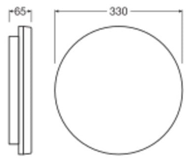 LEDVANCE LED-Anbauleuchte 12-19W 2660lm SF FLAT RD SEN 330 P 19W CPS 3000-4000K