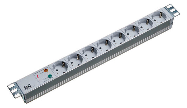 BACHMANN Steckdosenleiste 19 1HE 230V 333.404 Überspannungskategorie: 3 LED