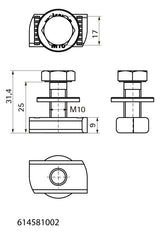 Walraven Schraubenset Strut BUP m. Sechskantkopf DIN933 M10 x 25 mm | 614581002
