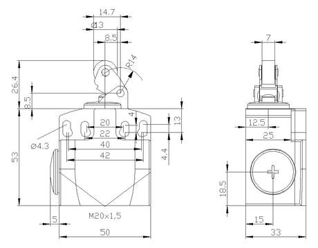 SIEMENS Einzelpositionsschalter 1S 1Ö 1W 3SE5242-0HE10 Kst Winkelrollenhebel