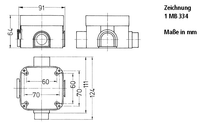 MENNEKES Gerätedose UP 124x91x64mm Kst Cepex 41404 IP30 rechteck