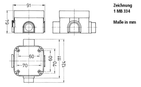 MENNEKES Gerätedose UP 124x91x64mm Kst Cepex 41404 IP30 rechteck