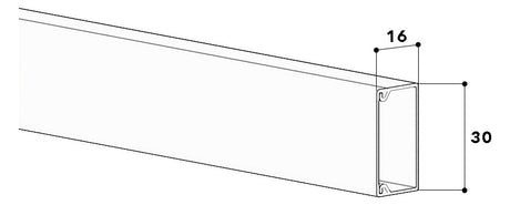 GGK Leitungsführungskanal Kst aws unbeh LFG 15x30 17x30x2000mm RAL9010