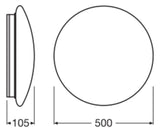 LEDVANCE LED-Sensorleuchte 42W 4000K ws SURFACE CIRCULAR SF CIRC 500 SEN V 42W 8