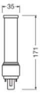 LEDVANCE LED-Röhrenlampe G24d-3 9W 4000K DULUX LED D26 EM & AC MAINS V 9W 84 ws