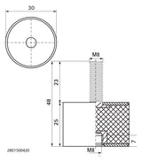 Walraven Schwingungsdämpfer VibraTek SB-MF IG+AG M8 30x48mm 420N | 2801500420