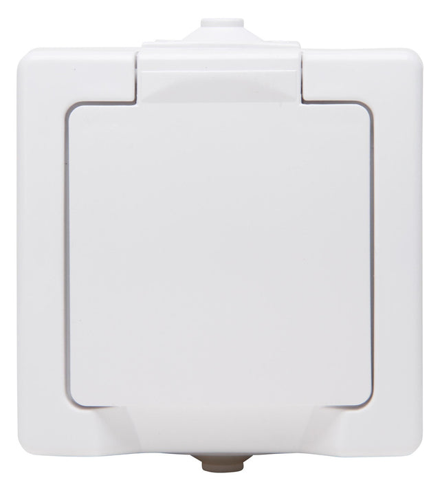 KOPP Steckdose 1f arkws mt AP m.BS IP44 NAUTIC 107802006 Klappd