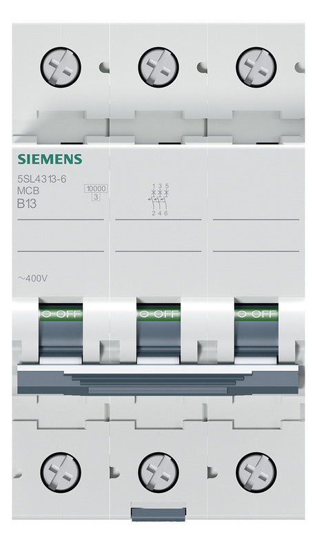 SIEMENS Leitungsschutzschalter UC B 13A 5SL4313-6 3p 400V 3TE 50Hz IP20