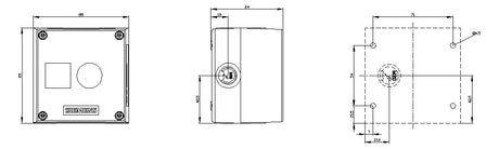 SIEMENS Aufbaugehäuse Kst  22mm IP68 3SU1801-0AA00-0AB1 85x85x63,8mm
