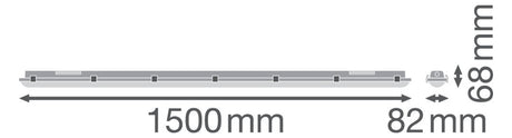 OSRAM-LEDVANCE LED-Feuchtraumleuchte 58W DP 5TH 1500 58W 840 IP65 GY 4000K gr