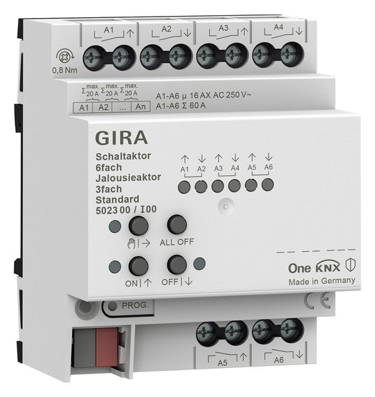 GIRA Schaltaktor KNX REG 4TE 6f 16A 502300 3000W 220-250V Handbedien