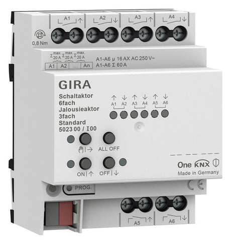 GIRA Schaltaktor KNX REG 4TE 6f 16A 502300 3000W 220-250V Handbedien