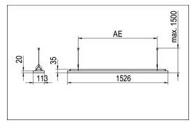 RIDI LED-Pendelleuchte 1LED 4000K 7710lm LENSES-PDI1500DAWS840B0750 Konv sym