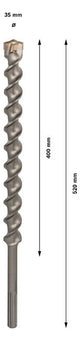 BOSCH-EW Hammerbohrer  35mm SDSmax 2608586796 400/520mm f.Beton