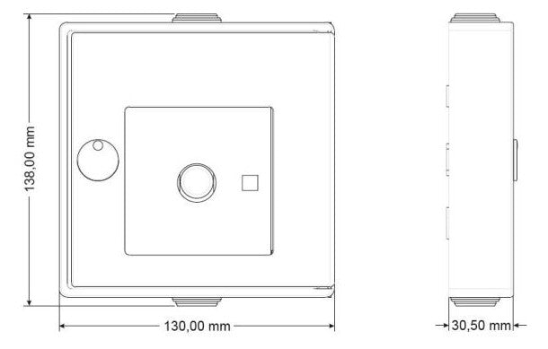 HEKATRON Funk-Hausalarm Mit Glasscheibe FH.Genius Funk 130x130x32mm