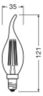 LEDVANCE LED-Kugellampe FM E14 3,4W ws D LED Classic BA 40 Filament P 3.4W 8 2700