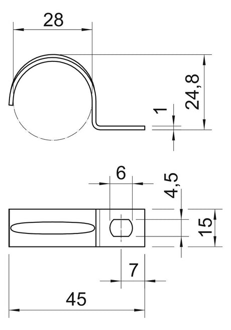 BETTERMANN Befestigungsschelle 1f  28mm 604 28 G einlappig ST hfr