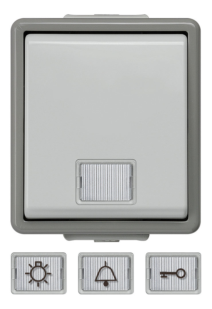 SIEMENS Einzeltaster-Modul gr 1S AP IP44 DELTAfläche 5TD4701 Schl/Tür
