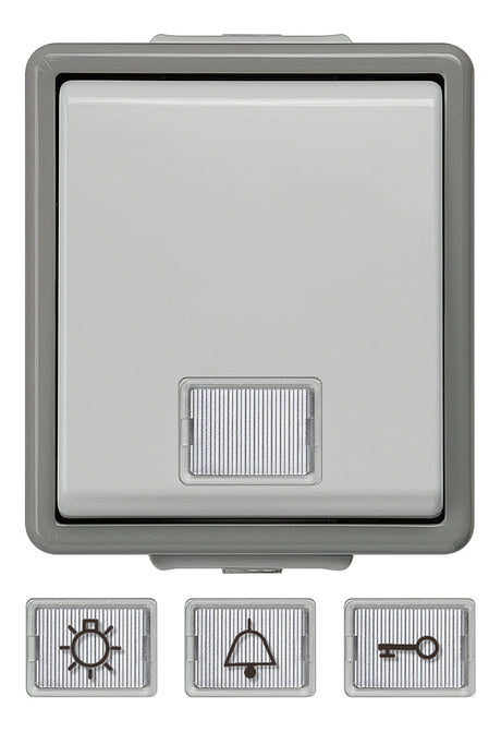 SIEMENS Einzeltaster-Modul gr 1S AP IP44 DELTAfläche 5TD4701 Schl/Tür