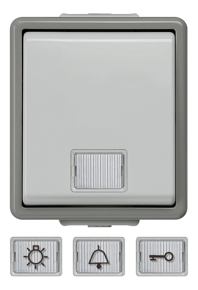 SIEMENS Einzeltaster-Modul gr 1S AP IP44 DELTAfläche 5TD4701 Schl/Tür