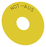 SIEMENS Bezeichnungsschild ge rnd  75mm 3SU1900-0BC31-0AS0 NOT-AUS deutsch