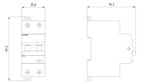 SIEMENS FI/LS-Schutzschalter B10 1p+N A 5SU1326-6FP10 0,03A 6kA 2TE 2p 230V