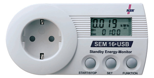 NZR Wechselstromzähler B 16A elektr digi Energiemessgerät SEM16+, USB 1ph 16A