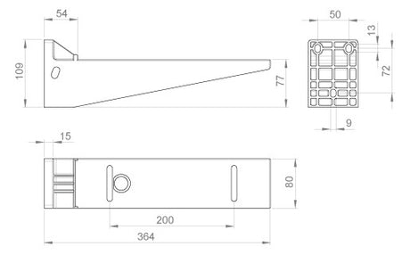 UNEX Ausleger 60x300 grau 66303