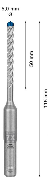 BOSCH-EW Hammerbohrer  5mm SDSplus SDS plus-7X 1pc 50/115mm f.Beton