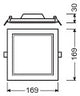 LEDVANCE LED-Einbaustrahler 12W Konv ws SLIM DL  SQ 155 12 W 3000 K WT 1LED ws
