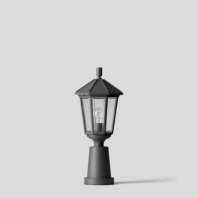 BEGA LED-Podestleuchte 7W IP44 E27 3000K Rom 31553K3 805lm graphit Alu Gl_strukt