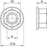 BETTERMANN Flanschmutter M8 VA SW13mm KM M8 A2 unbeh
