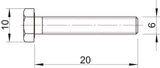 BETTERMANN Sechskantschraube M6x20mm M10 SKS M6x20 ZL ST