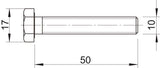 BETTERMANN Sechskantschraube M10x50mm ST SKS M10x50 ZL M17