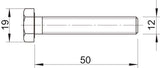 BETTERMANN Sechskantschraube M12x50mm ST SKS M12x50 ZL M19