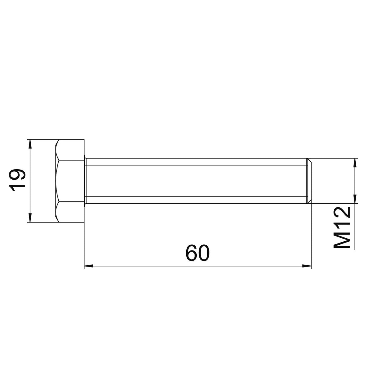 BETTERMANN Sechskantschraube m.Mutter ST SKS-Serie SKS 12x60 F m.Scheibe M19
