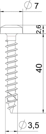 BETTERMANN Panheadschraube TX 3,5x40mm OTSP 3,5x40 A4 VA L40mm unbeh Edst