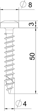 BETTERMANN Panheadschraube TX 4x50mm VA OTSP 4,0x50 A4 L50mm unbeh Edst