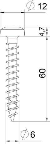 BETTERMANN Panheadschraube TX 6x60mm VA OTSP 6,0x60 A4 L60mm unbeh Edst