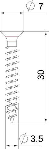 BETTERMANN Senkkopfschraube TX 3,5x30mm OTSC 3,5x30 A4 VA L30mm unbeh Edst