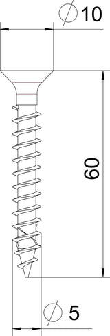 BETTERMANN Senkkopfschraube TX 5x60mm VA OTSC 5,0x60 A4 L60mm unbeh Edst