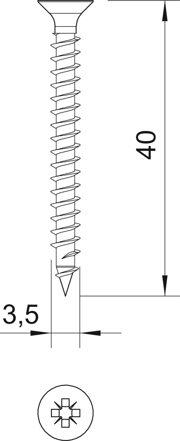 BETTERMANN Senkkopfschraube PZ 3,5x40mm 4759 3.5x40 ST L40mm