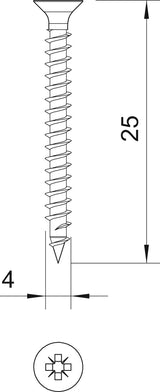 BETTERMANN Senkkopfschraube PZ 4x25mm ST 4759 4.0x25 L25mm
