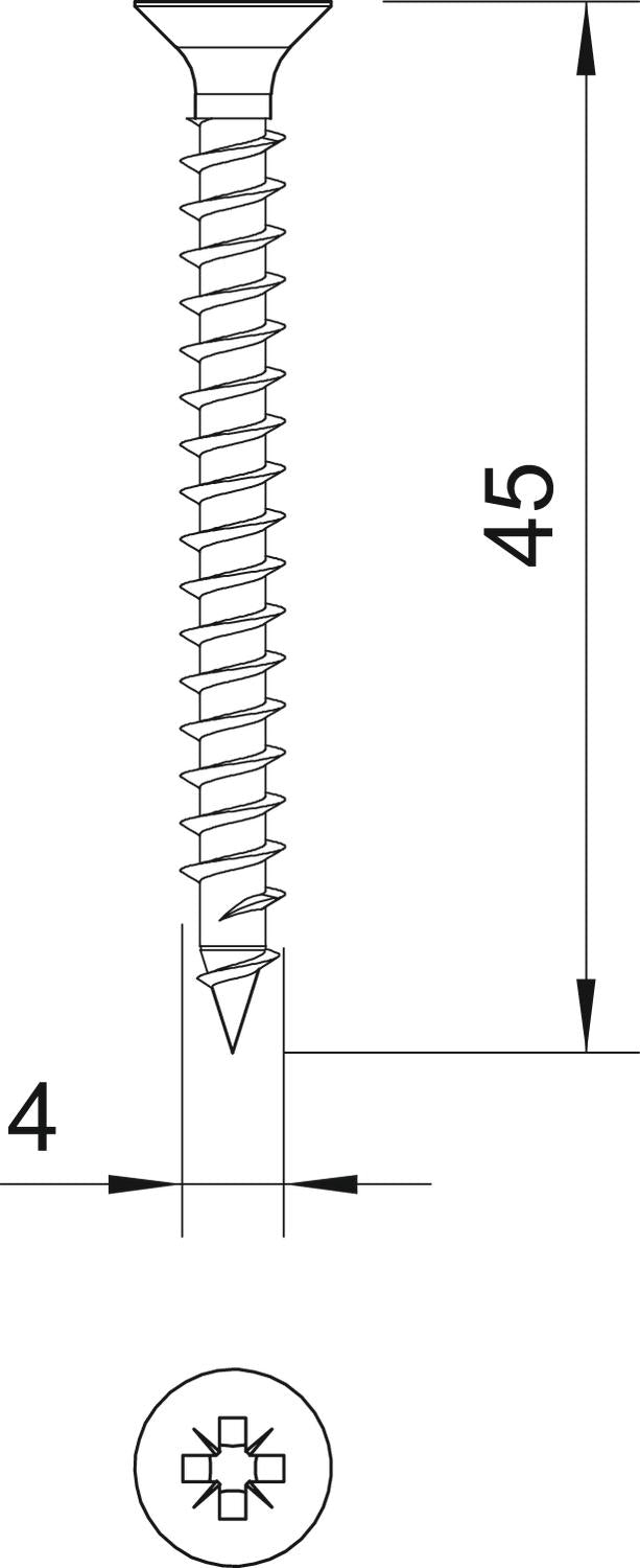 BETTERMANN Senkkopfschraube PZ 4x45mm ST 4759 4.0x45 L45mm