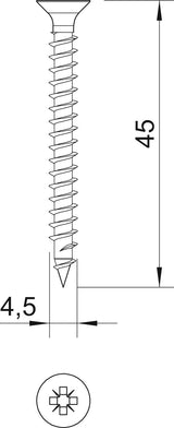 BETTERMANN Senkkopfschraube PZ 4,5x45mm 4759 4.5x45 ST L45mm