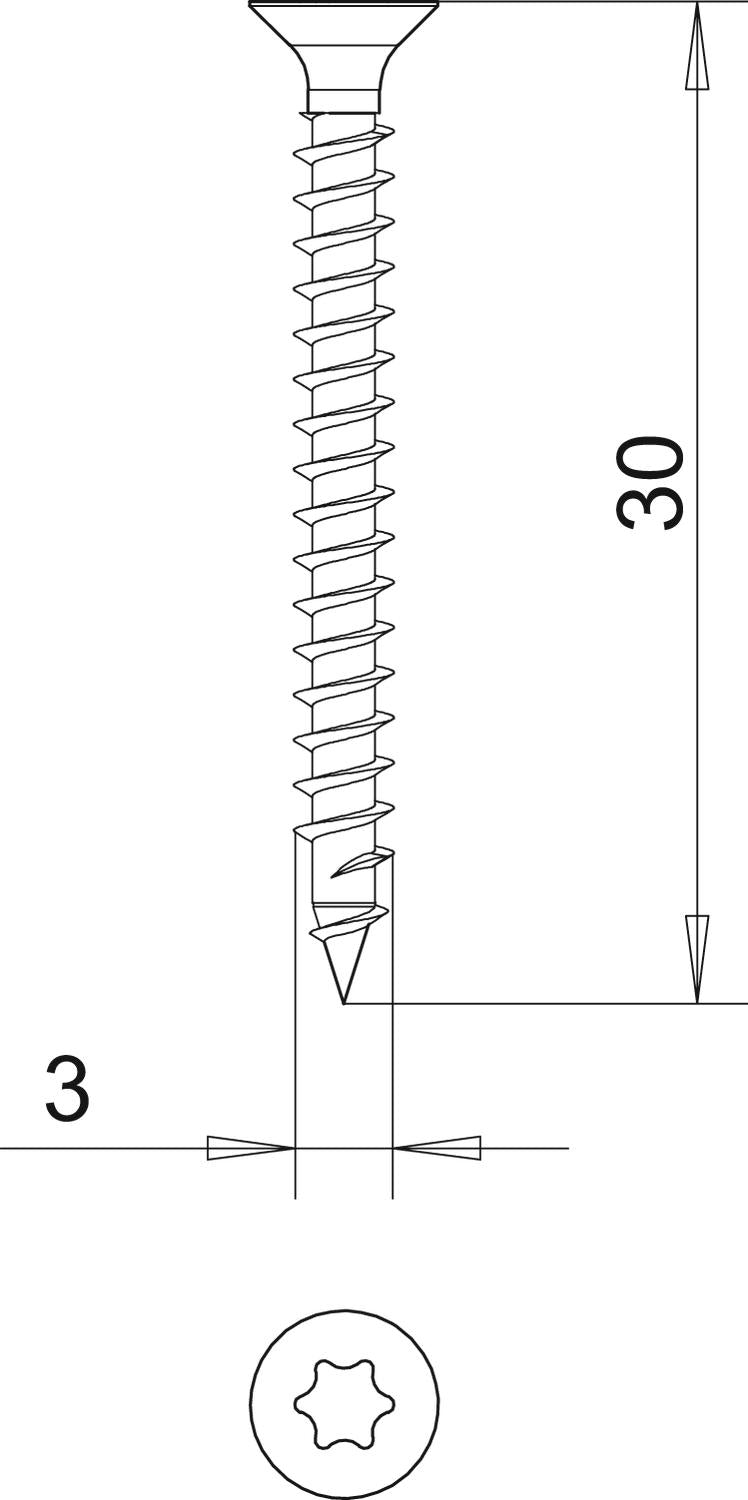 BETTERMANN Senkkopfschraube TX 3x30mm ST 4759T 3.0x30 T10 L30mm