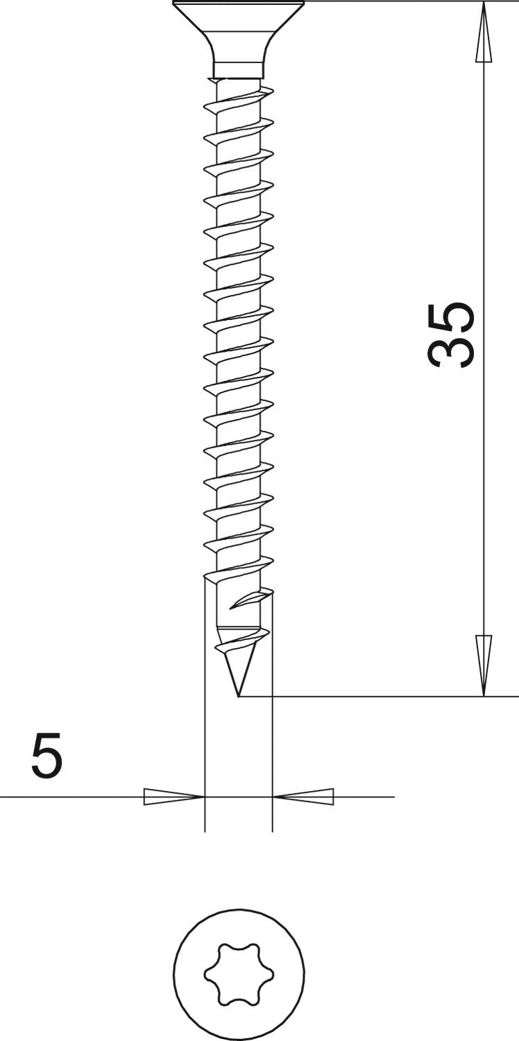 BETTERMANN Senkkopfschraube TX 5x35mm ST 4759T 5.0x35 T25 L35mm