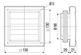 MAICO Wand-Jalousieklappe Kst 150x150mm AP 100 B  100mm ausblas